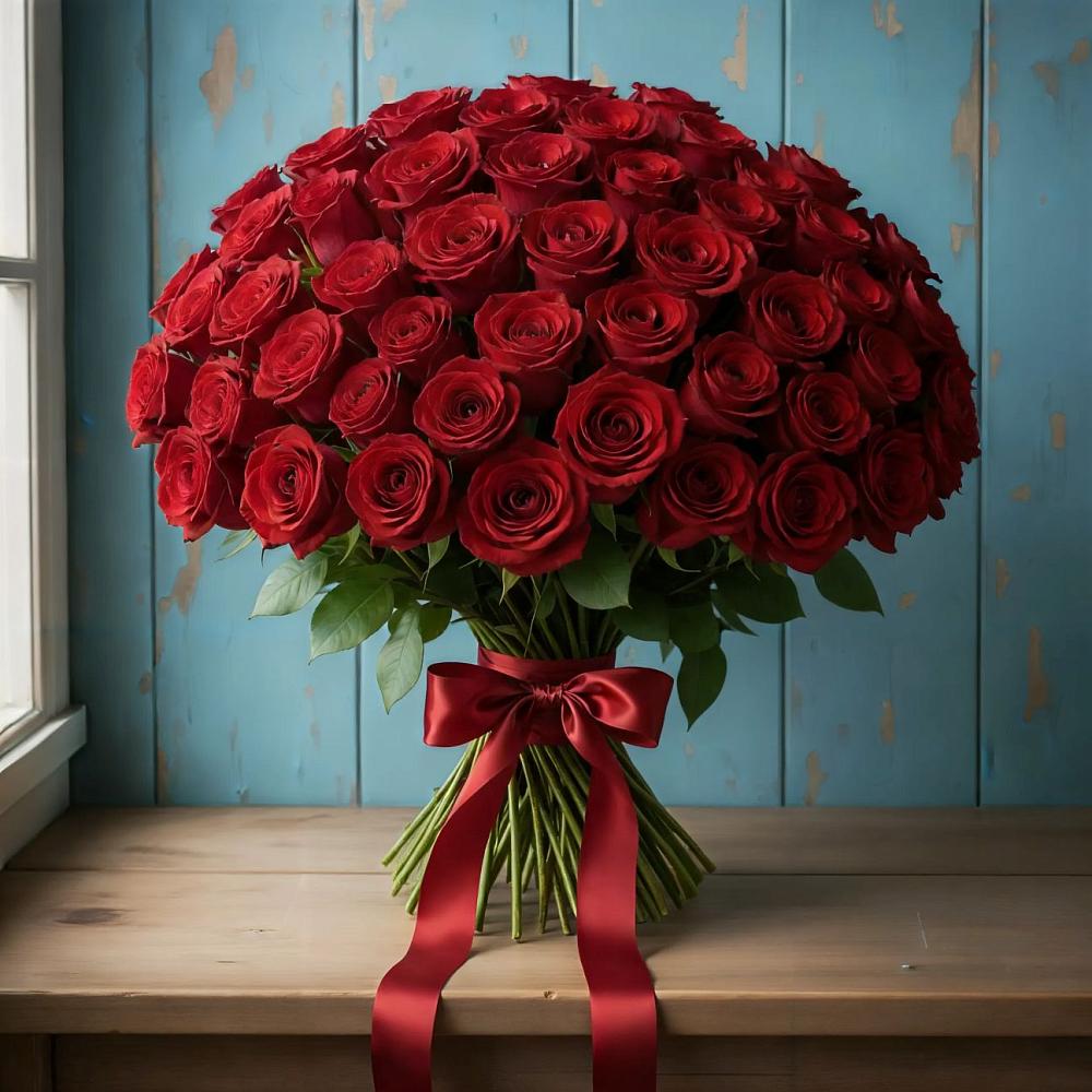 Букет Красные розы Блэк Меджик в Кизнер