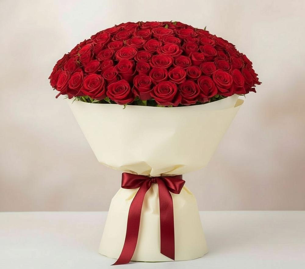 Букет 101 Красная роза Милано в Кизнер