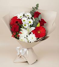 Букет цветов из:  Розы, Хризантемы, Герберы и Лилии в Кизнер