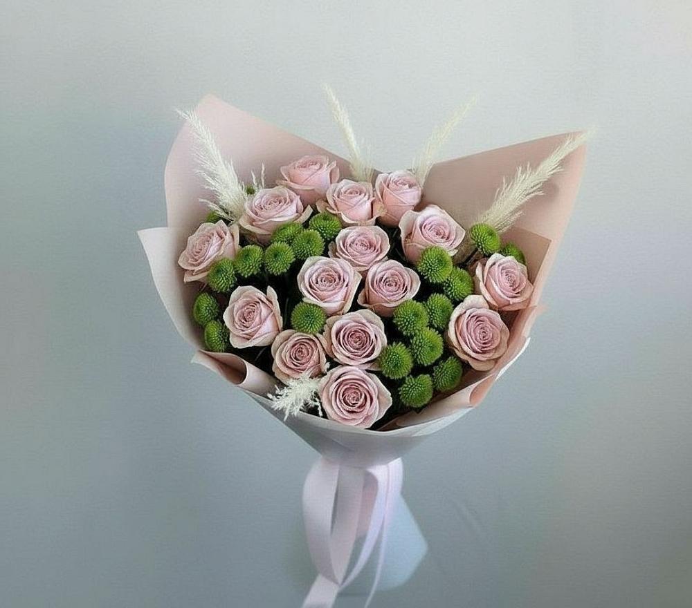 Букет цветов из: Розы и Хризантемы в Кизнер