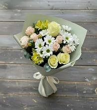Букет цветов из:  Альстромерии, Розы и Хризантемы в Кизнер