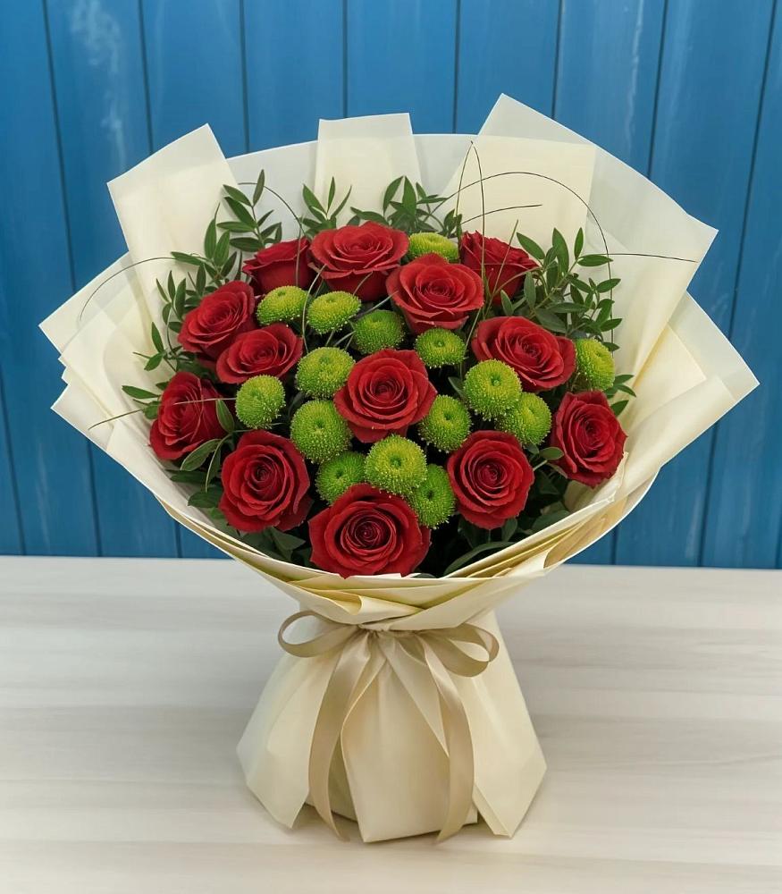 Букет цветов из: Розы и Хризантемы в Кизнер